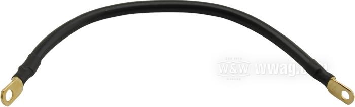 Câble de batterie de Terry; Ø oeillets: 6.6 mm et 8 mm; cuivre / laiton, noir, avec gaine en silicone; longueur: 33 cm; 21.0 mm²; poids brut: 120 g