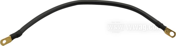Câble de batterie de Terry; Ø oeillets: 6.6 mm et 8 mm; cuivre / laiton, noir, avec gaine en silicone; longueur: 38 cm; 21.0 mm²; poids brut: 130 g