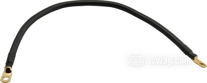 Câble de batterie de Terry; Ø oeillets: 6.6 mm et 8 mm; cuivre / laiton, noir, avec gaine en silicone; longueur: 43 cm; 21.0 mm²; poids brut: 150 g