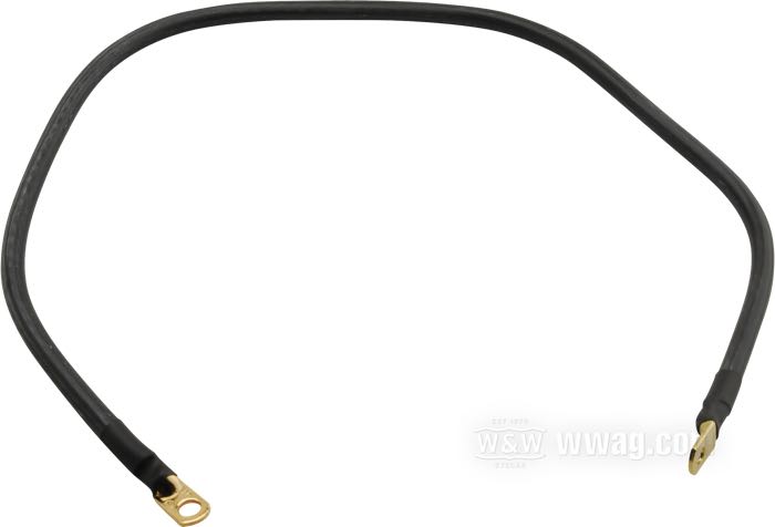 Câble de batterie de Terry; Ø oeillets: 6.6 mm et 8 mm; cuivre / laiton, noir, avec gaine en silicone; longueur: 81 cm; 21.0 mm²; poids brut: 240 g