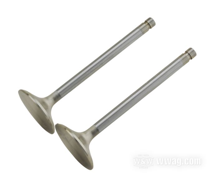 Valvola »Race Master« di Manley; atto per Evolution Big Twin 1984-1999; scarico; acciaio inox; lunghezza: 115 mm; testa: 41 mm; stelo: 7.8 mm; rimpiazza OEM HD 18082-83; peso lordo: 230 g