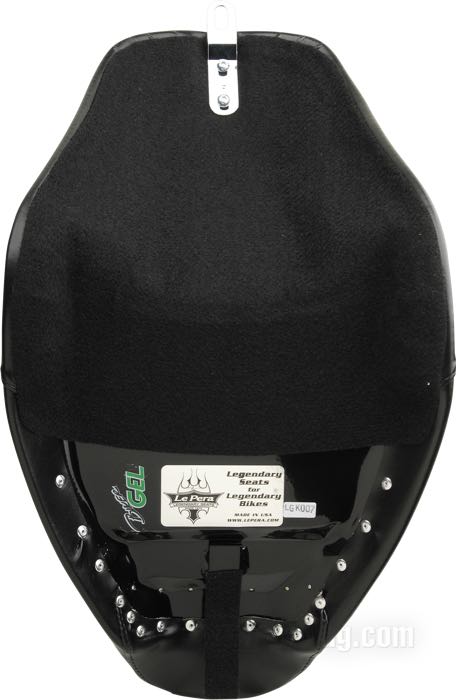 Selle mono »Bare Bones Biker Gel« de Le Pera; adaptable à FXST 2006→ (200 mm pneu arrière), FLSTF 2007→, FLSTSB 2008→; simili cuir, noir; longueur x largeur: 57 x 33 cm; USA; poids brut: 5 kg
