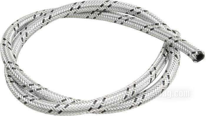 Tubo de aceite o gasolina; goma, trenzado de acero, cincado; Ø externo: 1/2 ”; Ø int.: 5/16 ”; peso bruto: 170 g