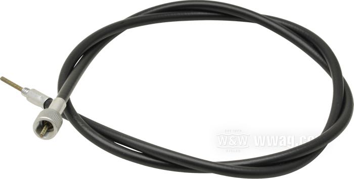 Cavo tachimetro di Barnett; per Ruota anteriore; atto per FXST/S/C, FXRS, FLHT/C/U, FXDC, FXDWG, FXDB 1984-1994, FXSTSB 1995, FLHTC/P 1980-1992, FLT/C, FLHT/C 1980-1986, FXR/S 1982-1983, FXWG 1984-1985, XLS 1979-1982 p. i nostri tachimetri Mini; acciaio / vinile, vinile nero; Ø 7.4 mm; lunghezza guaina: 120 cm; connessione al rinvio: filettatura 1/4”-20; connessione allo strumento: dado M12 x 1.0; U.S.A.; peso lordo: 210 g