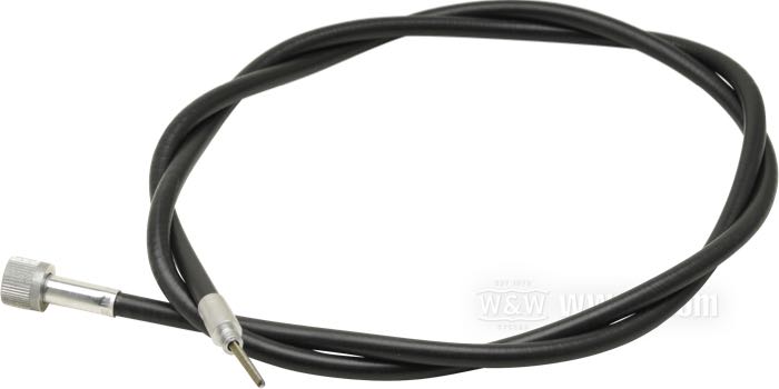 Cavo tachimetro di Barnett; per Ruota anteriore; atto per FXST/S/C, FXRS, FLHT/C/U, FXDC, FXDWG, FXDB 1984-1994, FXSTSB 1995, FLHTC/P 1980-1992, FLT/C, FLHT/C 1980-1986, FXR/S 1982-1983, FXWG 1984-1985, XLS 1979-1982 p. i nostri tachimetri Mini; acciaio / vinile, vinile nero; Ø 7.4 mm; lunghezza guaina: 130 cm; connessione al rinvio: filettatura 1/4”-20; connessione allo strumento: dado M12 x 1.0; U.S.A.; peso lordo: 220 g