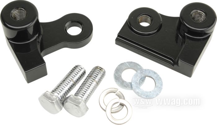 Kit d'abbassamento di Burly Brand; atto per Dyna 2006→, ecc. Street Bob; acciaio, nero, rivestito a polvere; con viti, istruzioni di montaggio; peso lordo: 950 g