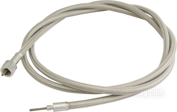 Cavo tachimetro di Barnett; per Ruota anteriore; atto per FXST/S/C, FXRS, FLHT/C/U, FXDC, FXDWG, FXDB 1984-1994, FXSTSB 1995, FLHTC/P 1980-1992, FLT/C, FLHT/C 1980-1986, FXR/S 1982-1983, FXWG 1984-1985, XLS 1979-1982 p. i nostri tachimetri Mini; acciaio / vinile, treccia in guaina trasparente; Ø 8.5 mm; lunghezza guaina: 180 cm; connessione al rinvio: filettatura 1/4”-20; connessione allo strumento: dado M12 x 1.0; U.S.A.; peso lordo: 380 g