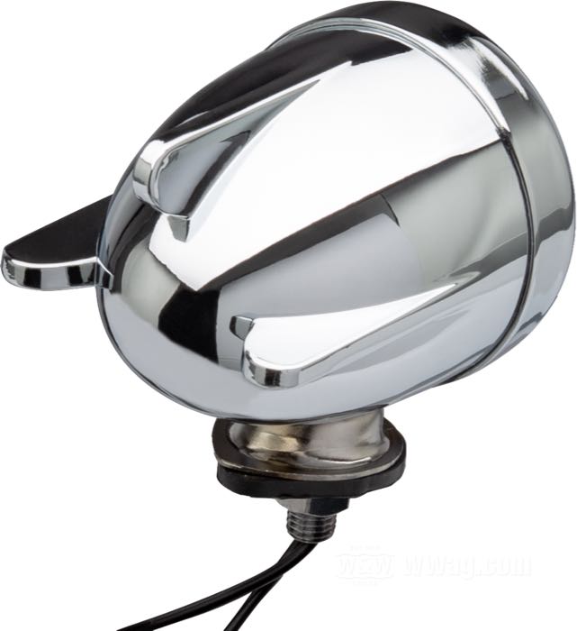 Luz de posición »Custom Winged«; acero, cromado, 3-Winged; tipo de bombilla: G18.5; lente: ámbar; rosca: 5/16”-24; 12 V; 10/10 W; casquillo: BAY15d; peso bruto: 220 g