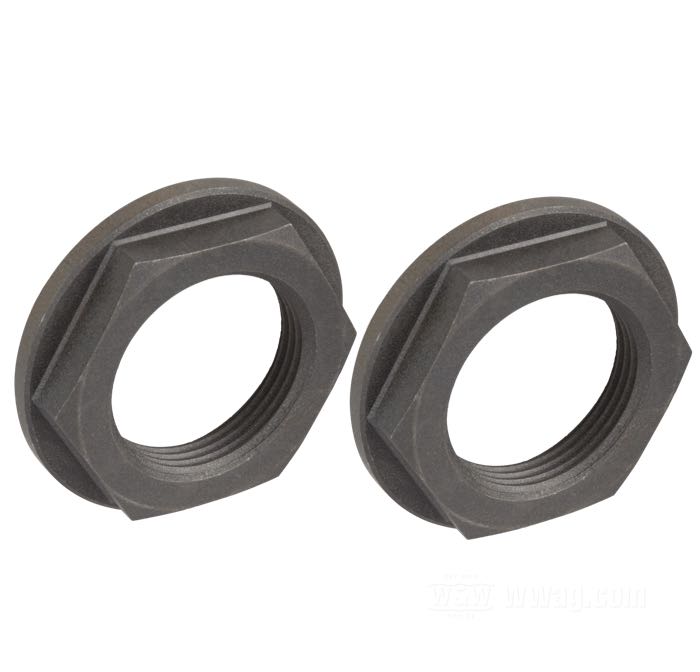 Écrou de Colony; pour Maneton; adaptable à Big Twin 1954-early 1981; acier, parkerisé; clé: 1-5/16 ”; filetage: 1”-18; remplace OEM HD 23966-54A; USA; poids brut: 40 g