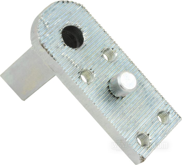 Staffa; per Tenditore catena primaria; atto per Big Twin 1965-2000; acciaio, zincato; rimpiazza OEM HD 39990-65; peso lordo: 230 g