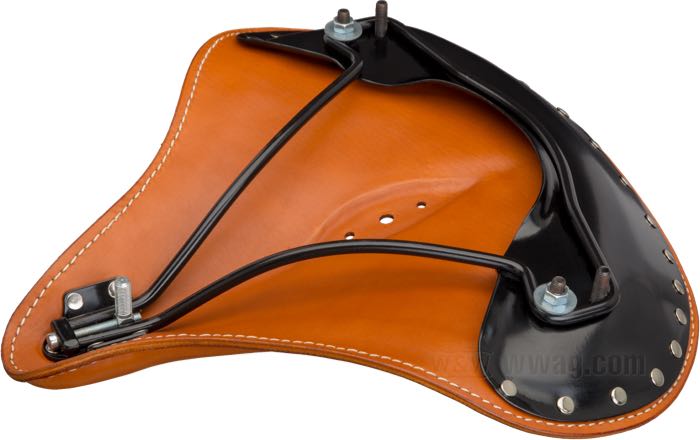 Solositz »Mesinger No. 3« von The Cyclery; Rindleder, braun; Länge x Breite: 370 x 400 mm; Gewinde: 5/16”-24; Abstand Federn bzw. Montagebolzen: 280 mm; Europa; Bruttogewicht: 2.62 kg