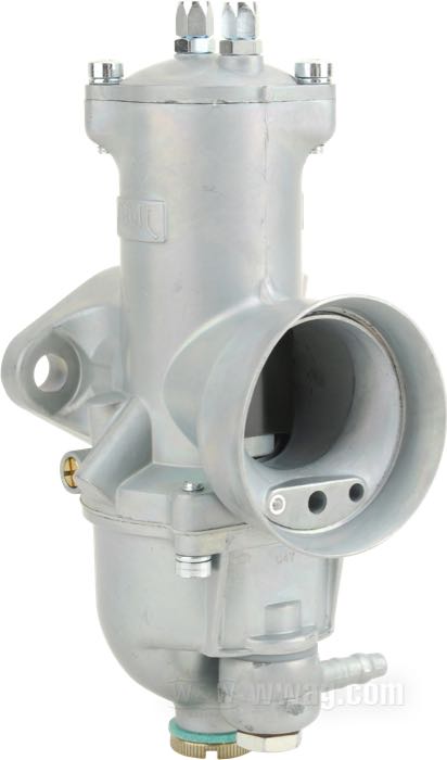 Carburatore a valvola »Mk 1 Concentric« di AMAL Carburettors; atto per modelli OHV 1000 e 1200 cc, Flatheads 1200 e 1300 cc; alluminio, come colato, alesaggio: 32 mm, getto massimo 220, getto spillo 106, getto minimo RJ17, valvola 3; Gran Bretagna; peso lordo: 640 g