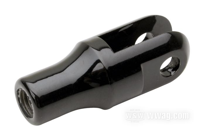 Forcella asta di Paughco; per Asta freno; atto per Big Twin 1930-1957; acciaio, nero, rivestito a polvere; lunghezza: 47 mm; filettatura: 5/16”-24; rimpiazza OEM HD 2433-30A e 42333-30; U.S.A.; peso lordo: 50 g
