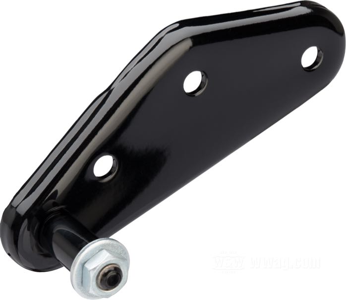 Piastra supporto di Paughco; per Pedale freno; atto per Big Twin 1936-1957; acciaio, nero, rivestito a polvere; rimpiazza OEM HD 42480-36; U.S.A.; peso lordo: 385 g