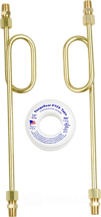 Oil lines by Old Stf; for Rocker housings; fits Sportster 1957-1985, exc. XLCH 1957-1969; brass; gross weight: 195 g