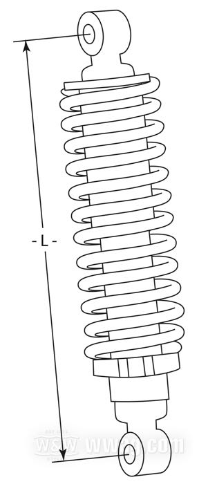 Stoßdämpfer »412 Series Regular« von Progressive Suspension; passend für Dyna 1991→; Stahl / Federstahl, verchromt; Länge: 280 mm; Stoßdämpfer-Auge: 12.9 mm; Federrate: 230/275 lbs/inch; mit Einstellschlüssel; mit Teilegutachten; Bruttogewicht: 4.4 kg