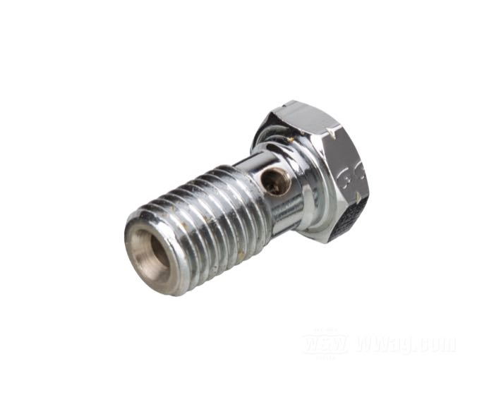 Tornillo hueco; acero, cromado; largo: 23 mm; hexagonal; rosca: M12 x 1.5; peso bruto: 20 g