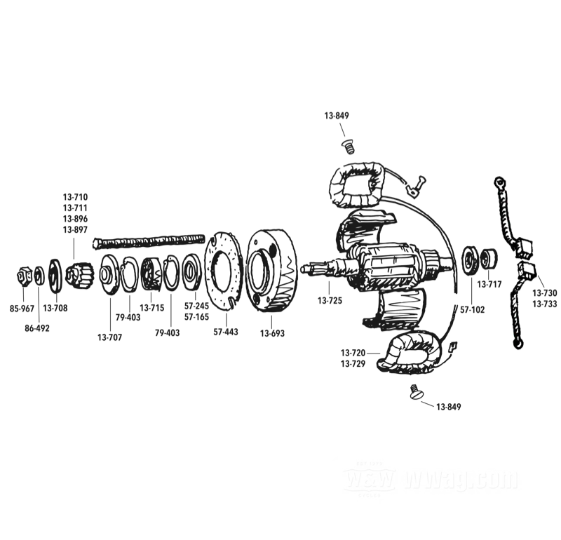 Replacement Parts for Generators 58 and 65A Type