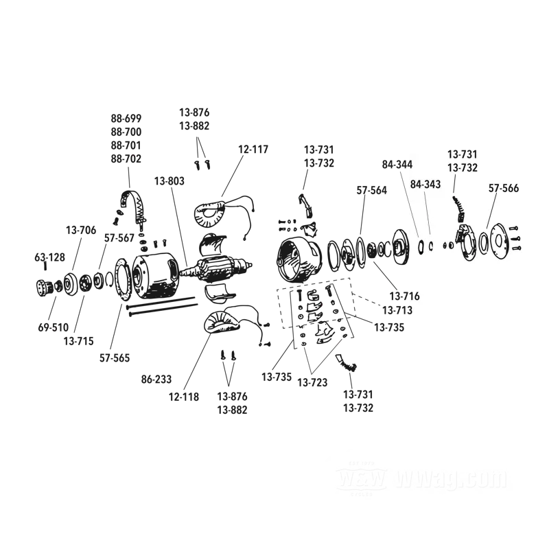 Ersatzteile für 32E und 52 Generatoren (Gleichstrom-Lichtmaschinen)