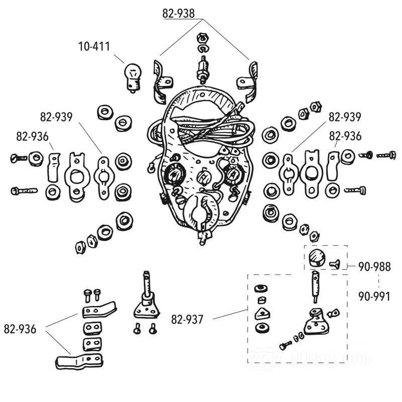 Replacement Parts for Cat Eye Dash Base 1939-1946