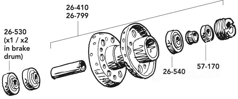 Replacement Parts for Aftermarket FL/FX Hubs 1967-1972