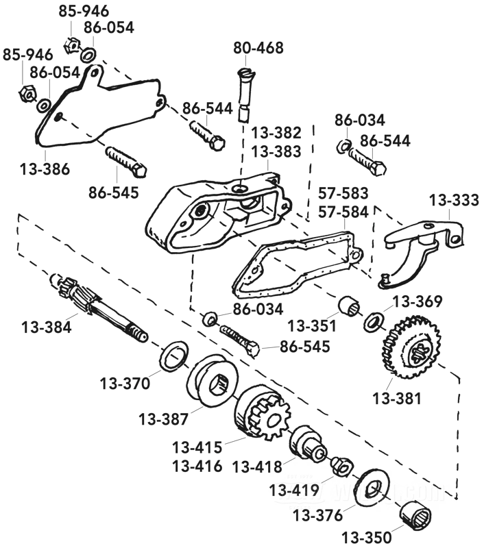 Starterwelle und Gehäuse Sportster →1980