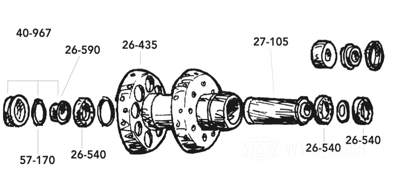 Replacement Parts for Wide Rear Hub K/XL 1955-1978
