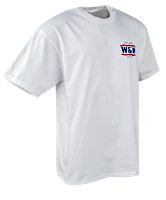 T-shirts W&W-Brand blanc - motif rouge + bleu