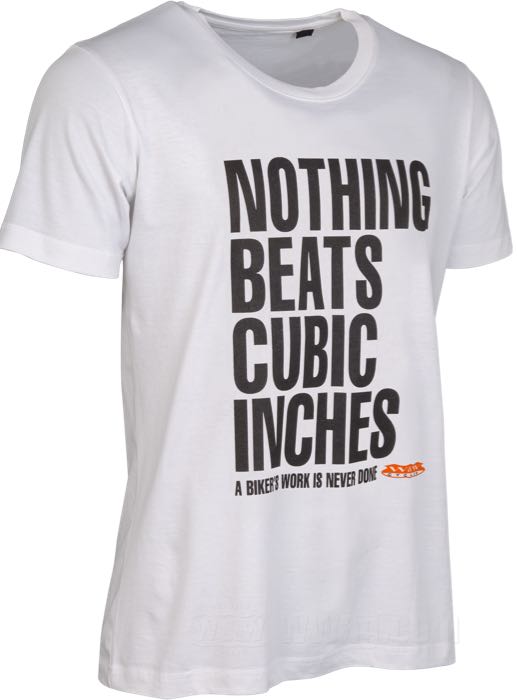Camisetas W&W Classic - NOTHING BEATS CUBIC INCHES blancas